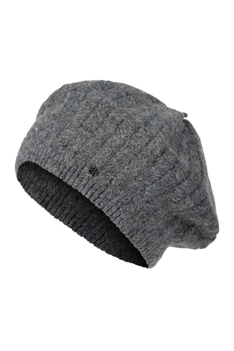 Herringbone Knit Beret, Main, color, grey