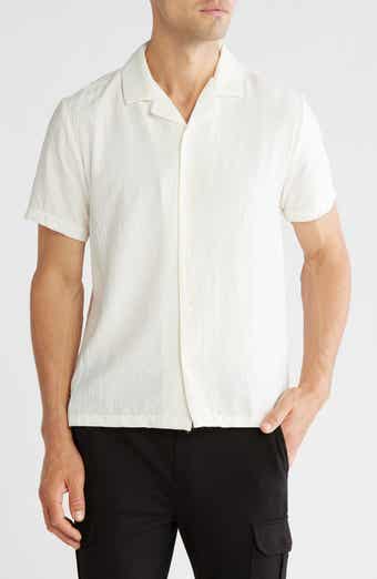 DENIM AND FLOWER Crinkled Textured Short Sleeve Shirt