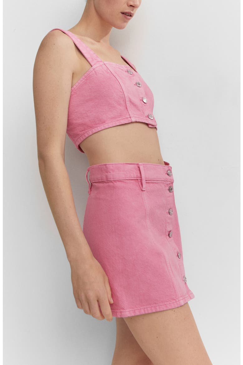 Denim Miniskirt, Alternate, color, BUBBLEGUM PINK