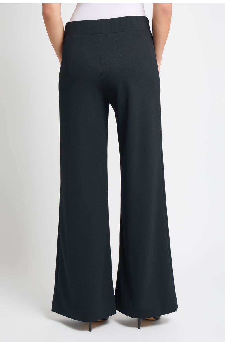 Ming Wang Stretch Deco Crepe Wide-Leg Pants, Alternate, color, Black