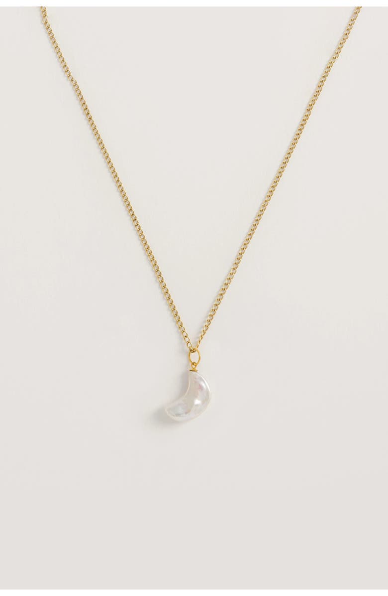 Freya Rose Moon Pearl Necklace Gold Plated, Alternate, color, Pearl