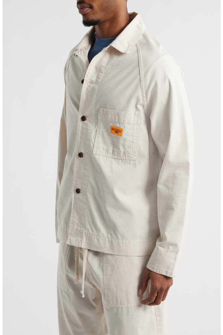 Organic Cotton Ripstop Front of House Jacket, Alternate, color, BONE
