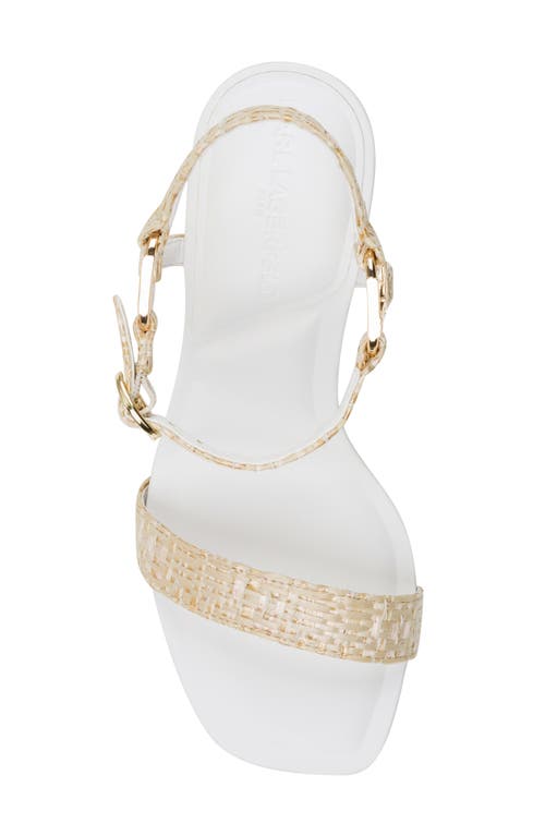 Shop Karl Lagerfeld Paris Cybil Ankle Strap Sandal In Natural/bright White
