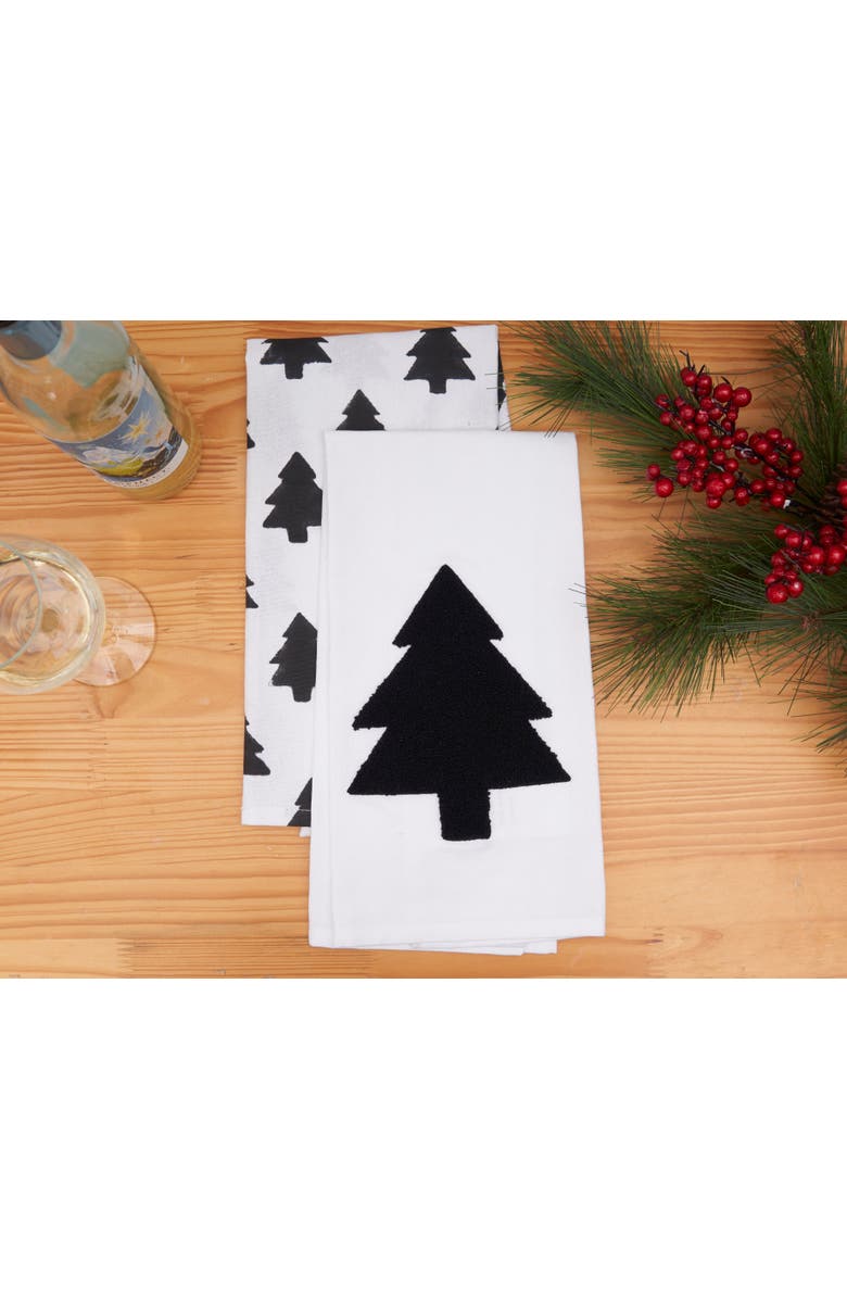 carol & frank Black and White Forest Towel Set of 2, Alternate, color, White