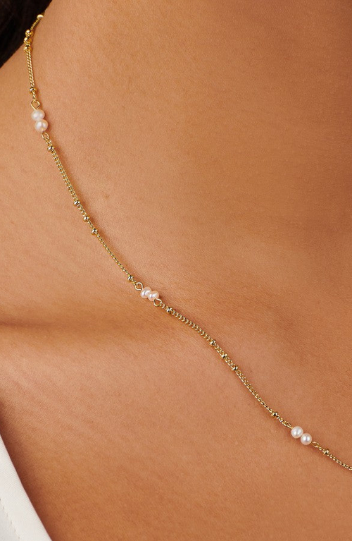 Little Sky Stone Vivienne Pearl Necklace In Gold/cream