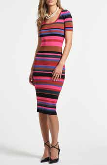 Isaac Mizrahi New York Stripe Body-Con Sweater Dress