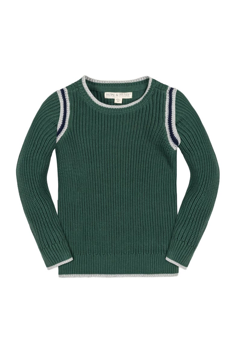 Boys' Organic Sporty Crew Neck Sweater, Kids, Main, color, Collegiate Green