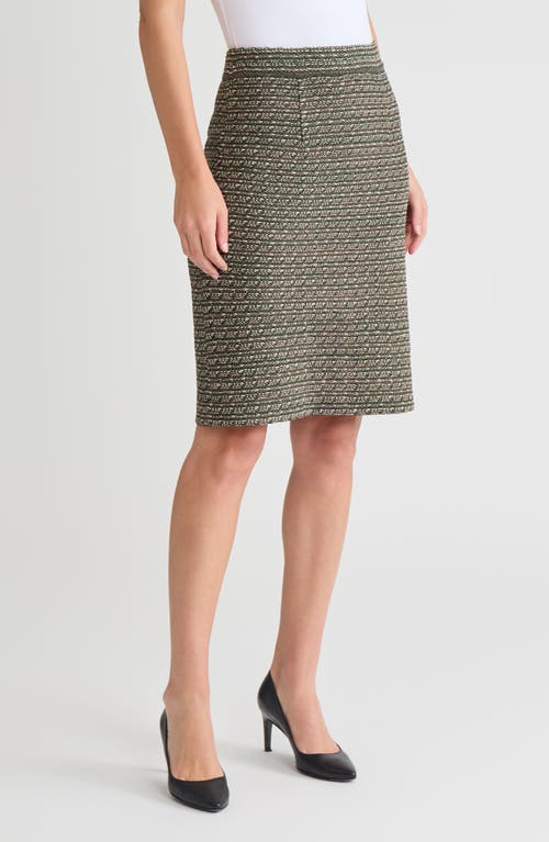 Misook Straight Tweed Knit Skirt In Multi