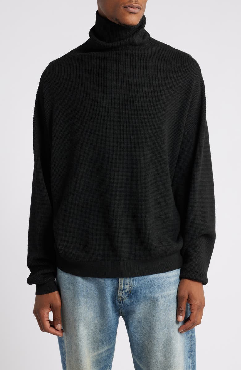 Fear of God Essentials Gender Inclusive Waffle Knit Turtleneck Sweater, Main, color, 