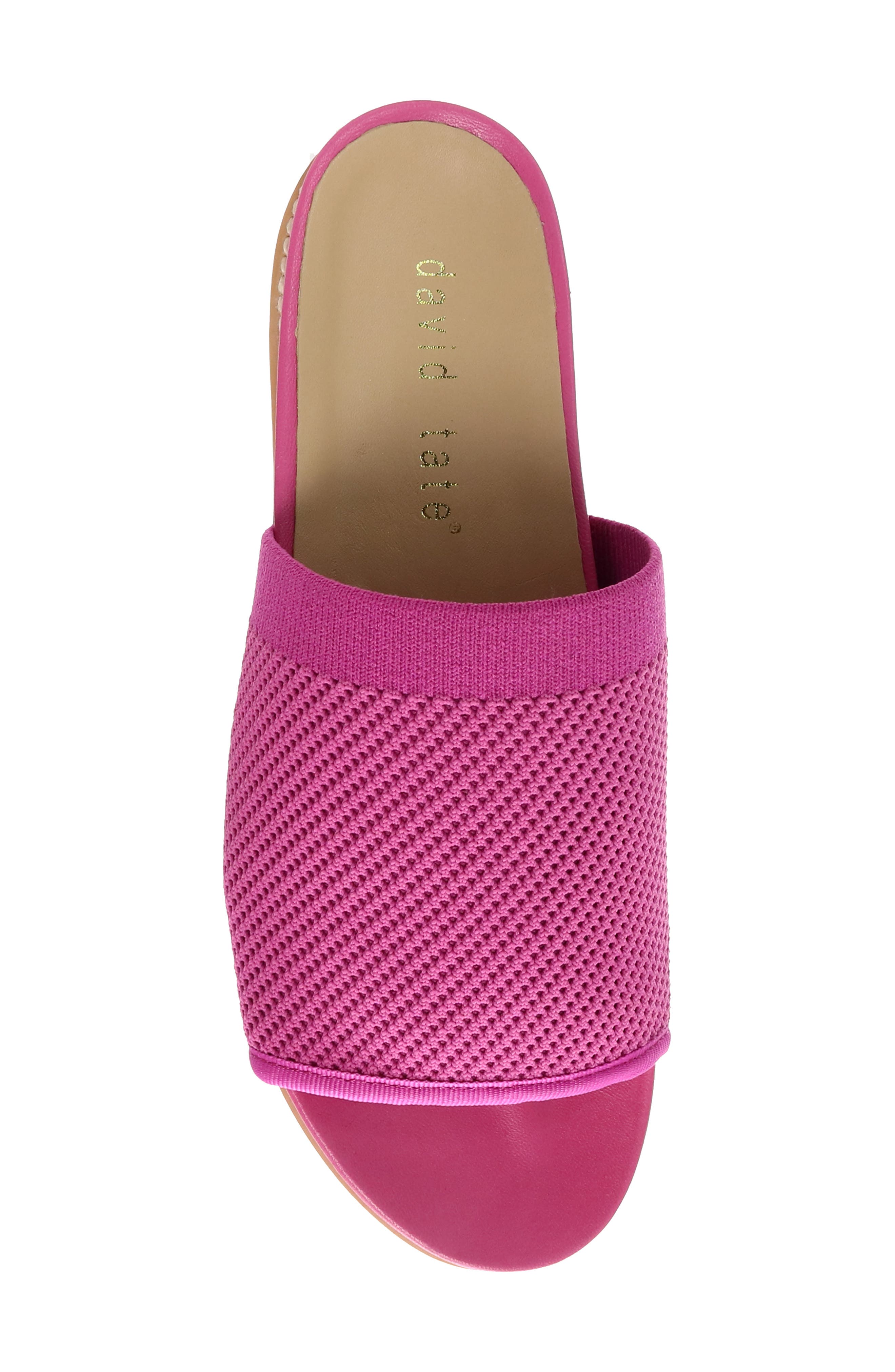 Aline Knit Wedge Slide Sandal, Alternate, color, FUSCHIA STRETCH