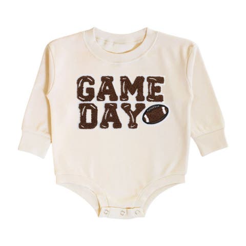 Game Day Patch Long Sleeve Romper (Baby)