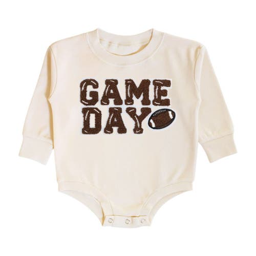 Sweet Wink Game Day Patch Long Sleeve Romper In Neutral