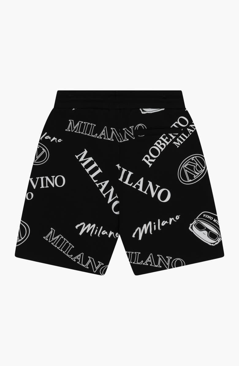 Roberto Vino All Over Icon Short Set, Alternate, color, Black