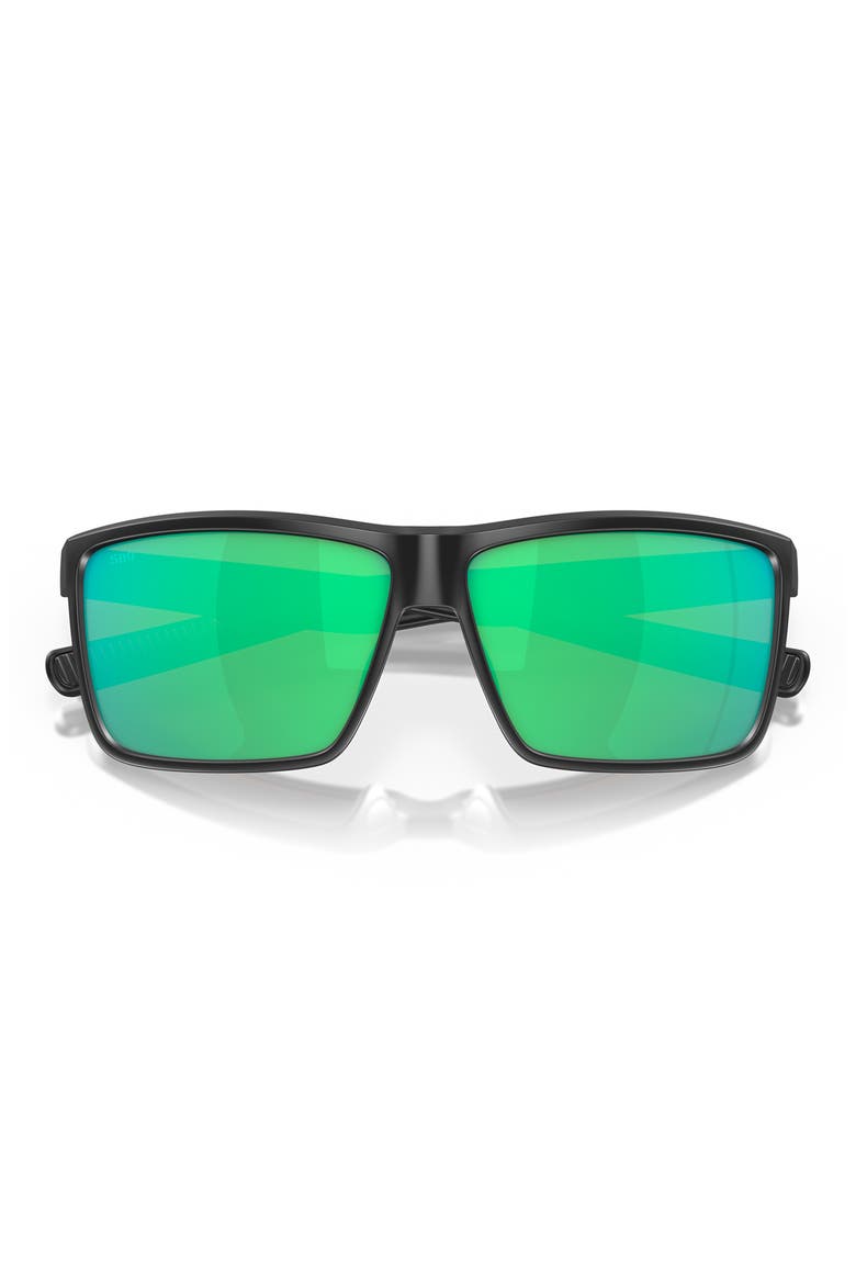 Rinconcito 60mm Polarized Rectangular Sunglasses, Alternate, color, BLACK GREEN