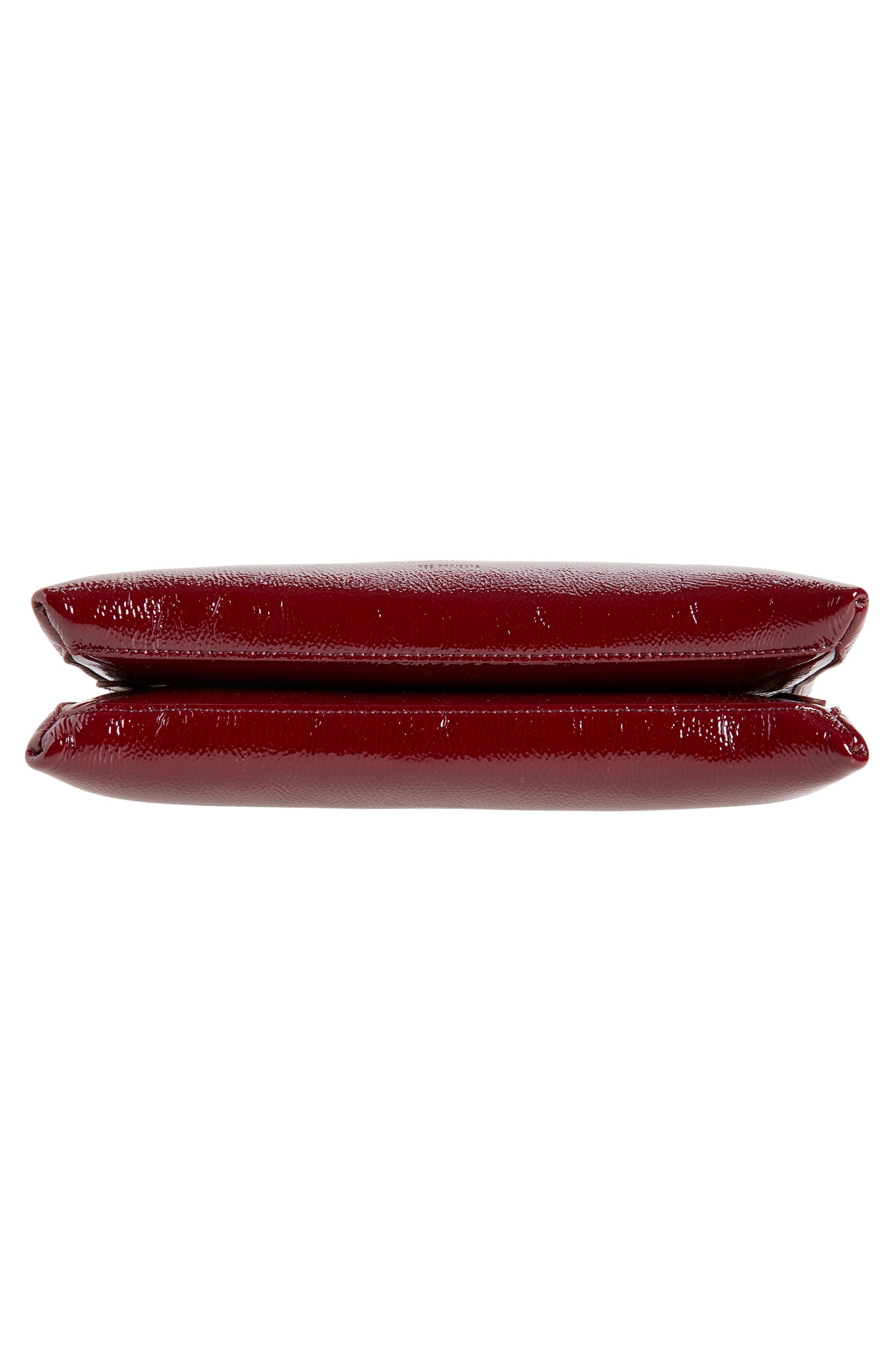 Ree Projects Elieze Crinkle Patent Leather Clutch, Alternate, color, Burgundy