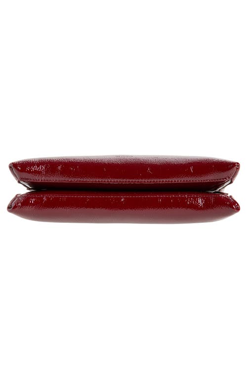 Ree Projects Elieze Crinkle Patent Leather Clutch In Burgundy