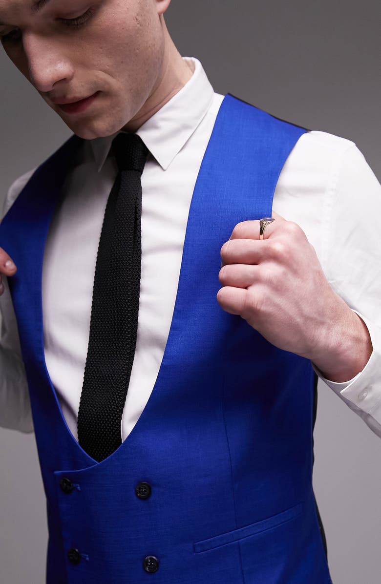 Topman Skinny Suit Waistcoat, Alternate, color, 