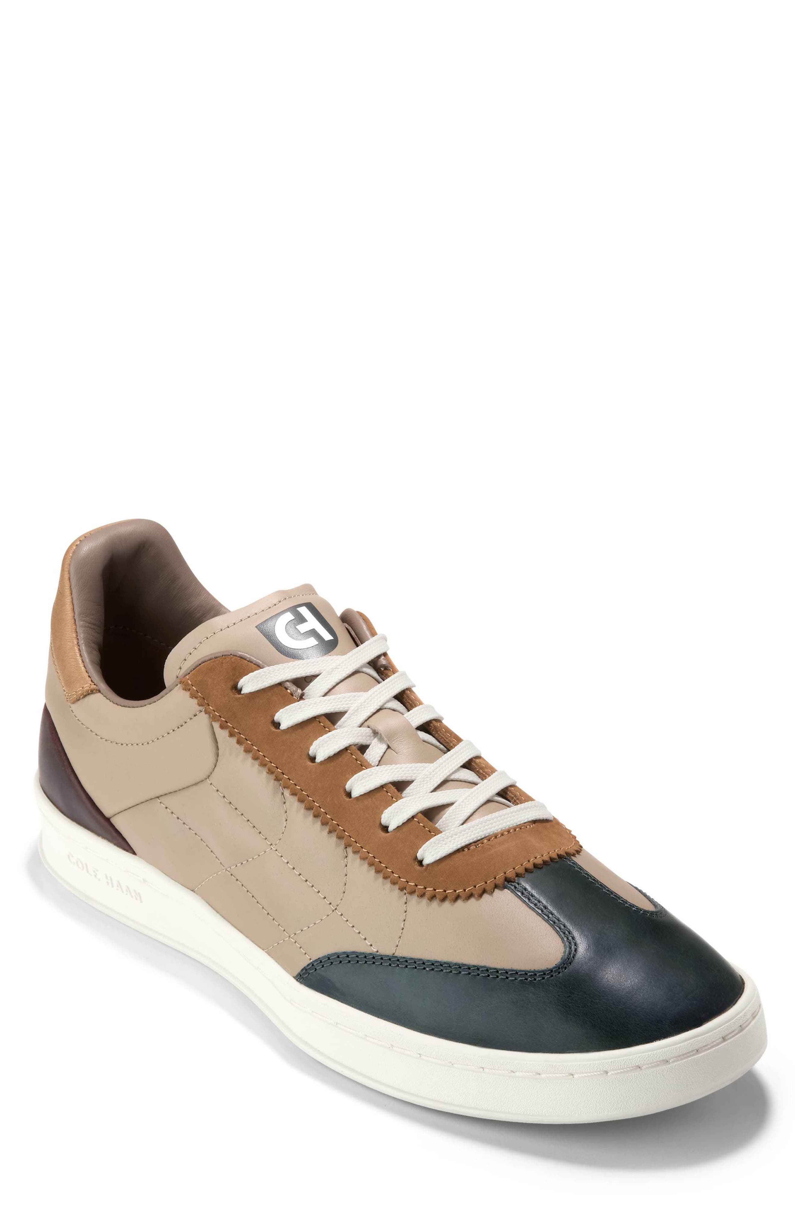 GrandPro Breakaway Leather Sneaker, Main, color, DARK LATTE MULTI