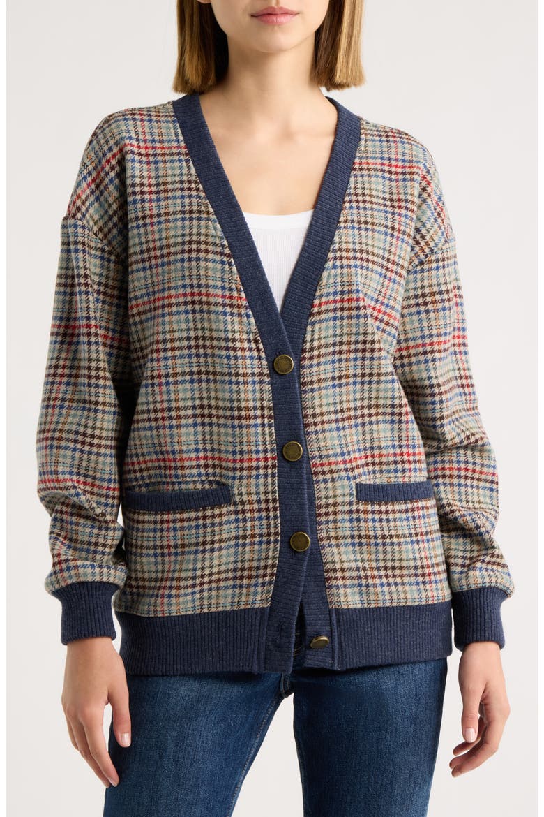 Eagle River Cardigan, Alternate, color, CAMEL BRIGHTS CHECK