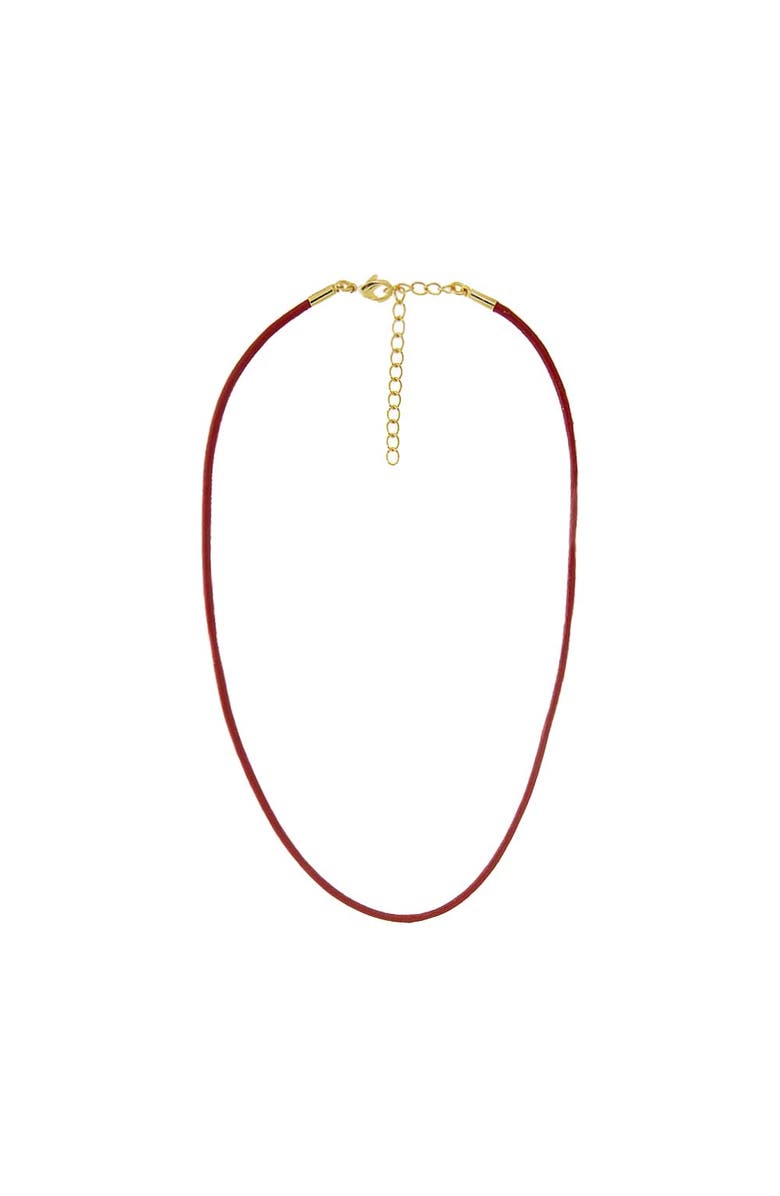 BY ADINA EDEN Colored Leather Rope Chain Choker Necklace, Main, color, Red