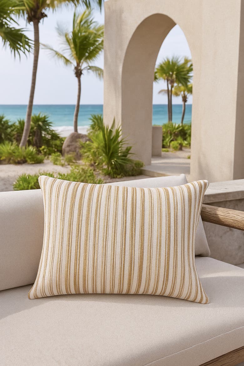 Sandbar Stripe Pillow, Alternate, color, Harvest Orange