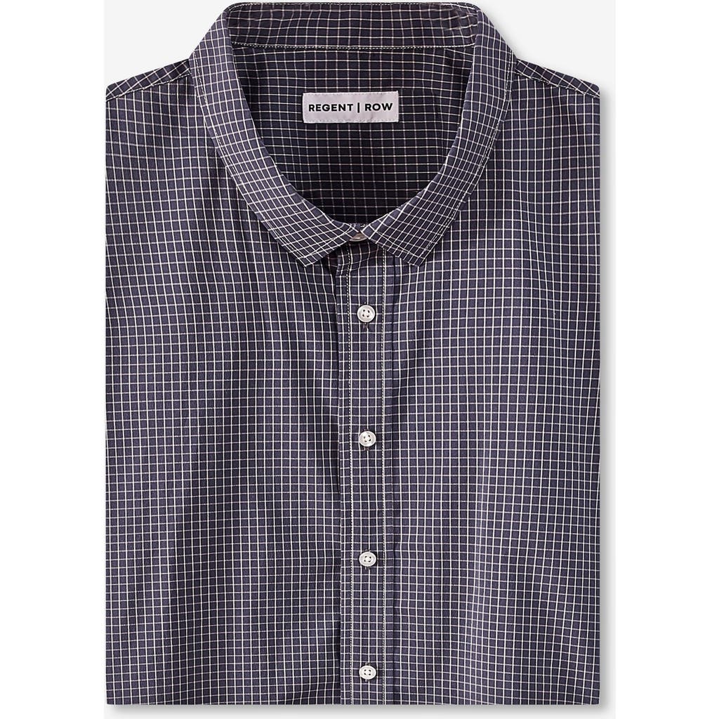 Regent Row Big And Tall Stanton Shirt Short Sleeve Button Down In Black-and-white-check