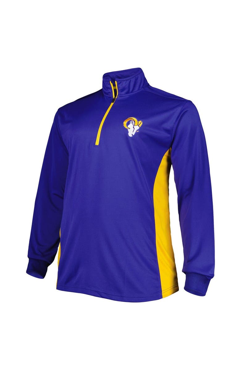 PROFILE Men's Royal Los Angeles Rams Big & Tall Quarter-Zip Top, Alternate, color, Royal