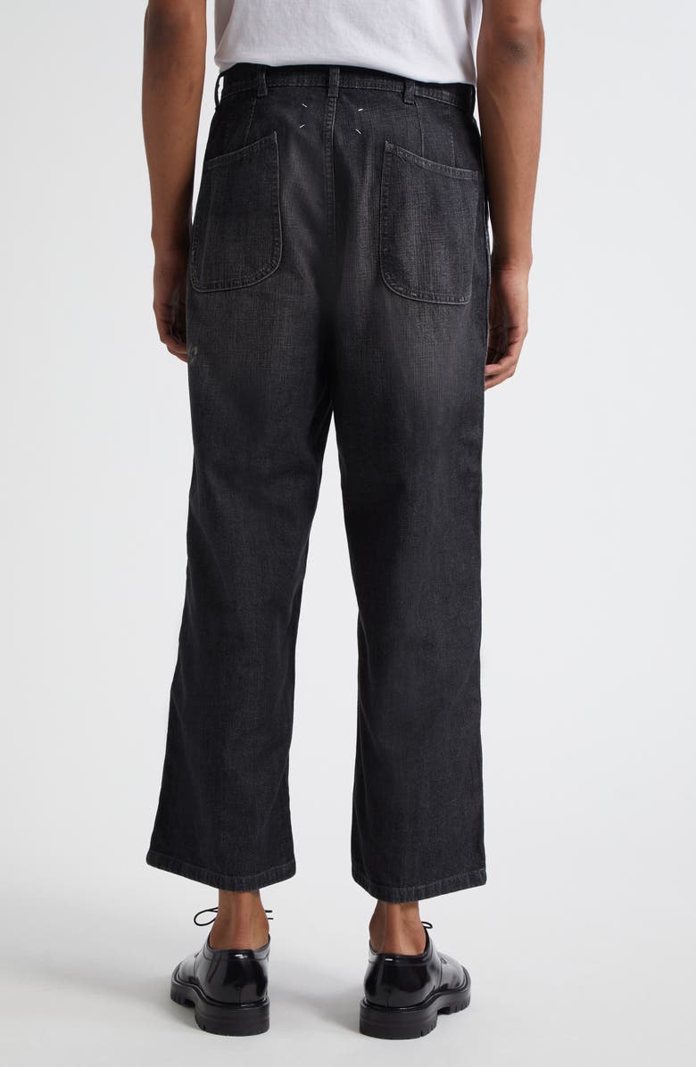 Maison Margiela Paint Splatter Wide Leg Jeans, Alternate, color, Black