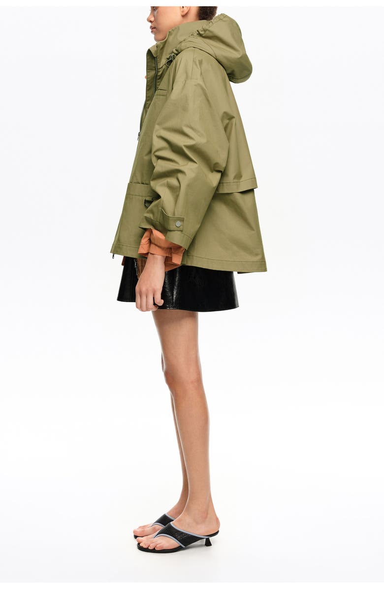 Bimba y Lola Cotton A-Line Trench, Alternate, color, Light Khaki