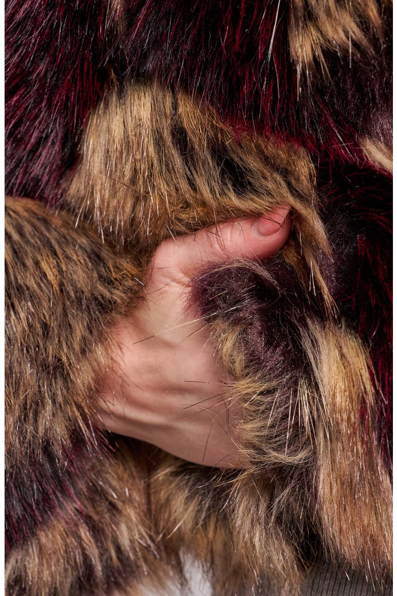 Padme Faux Fur Jacket, Alternate, color, BROWN