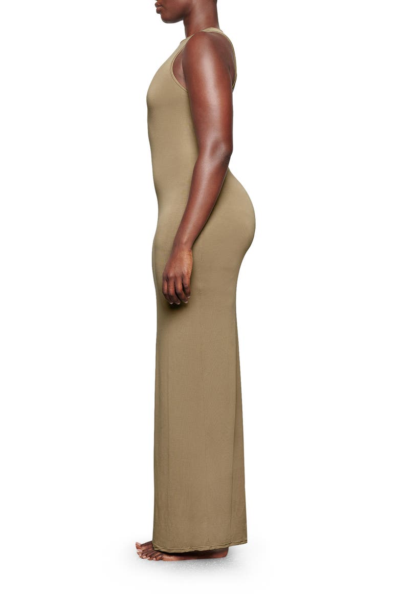 Smooth Lounge Open Back Maxi Dress, Alternate, color, KHAKI