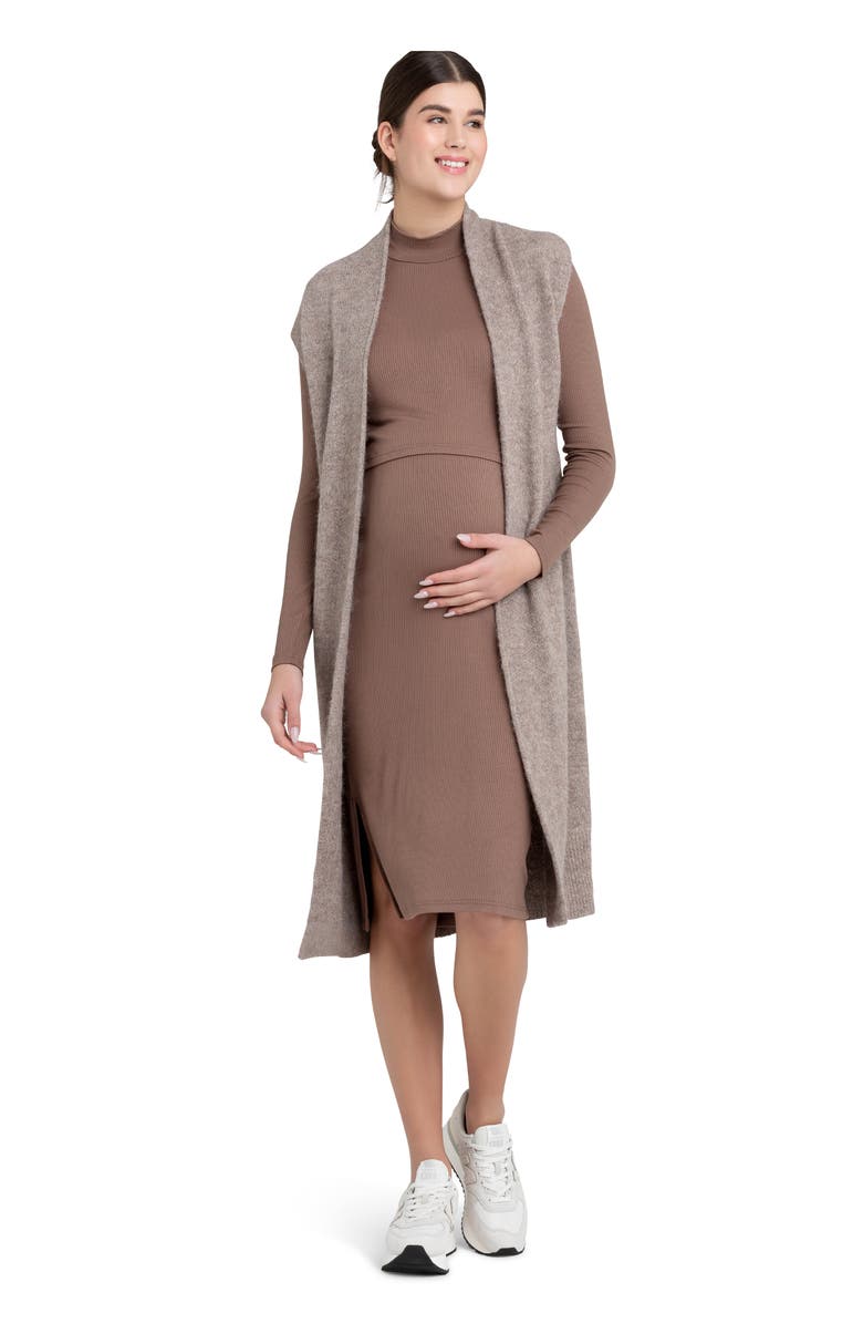 Ripe Maternity Heathered Relaxed Fit Maternity/Nursing Vest, Alternate, color, 