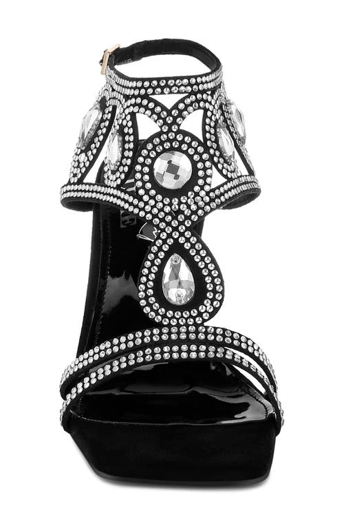 London Rag Fialka Crystal Embellished Stiletto Sandal In Black