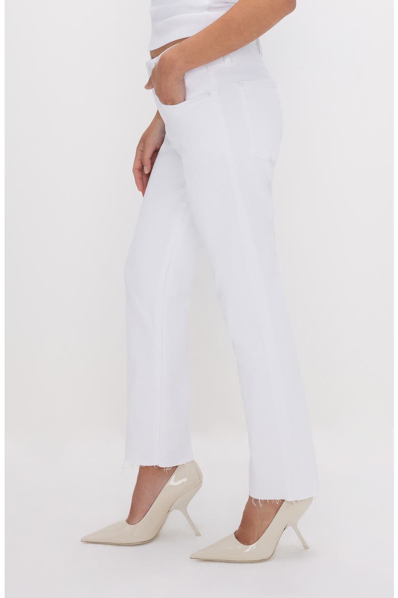 Good Petite Raw Hem Straight Leg Jeans, Alternate, color, WHITE037