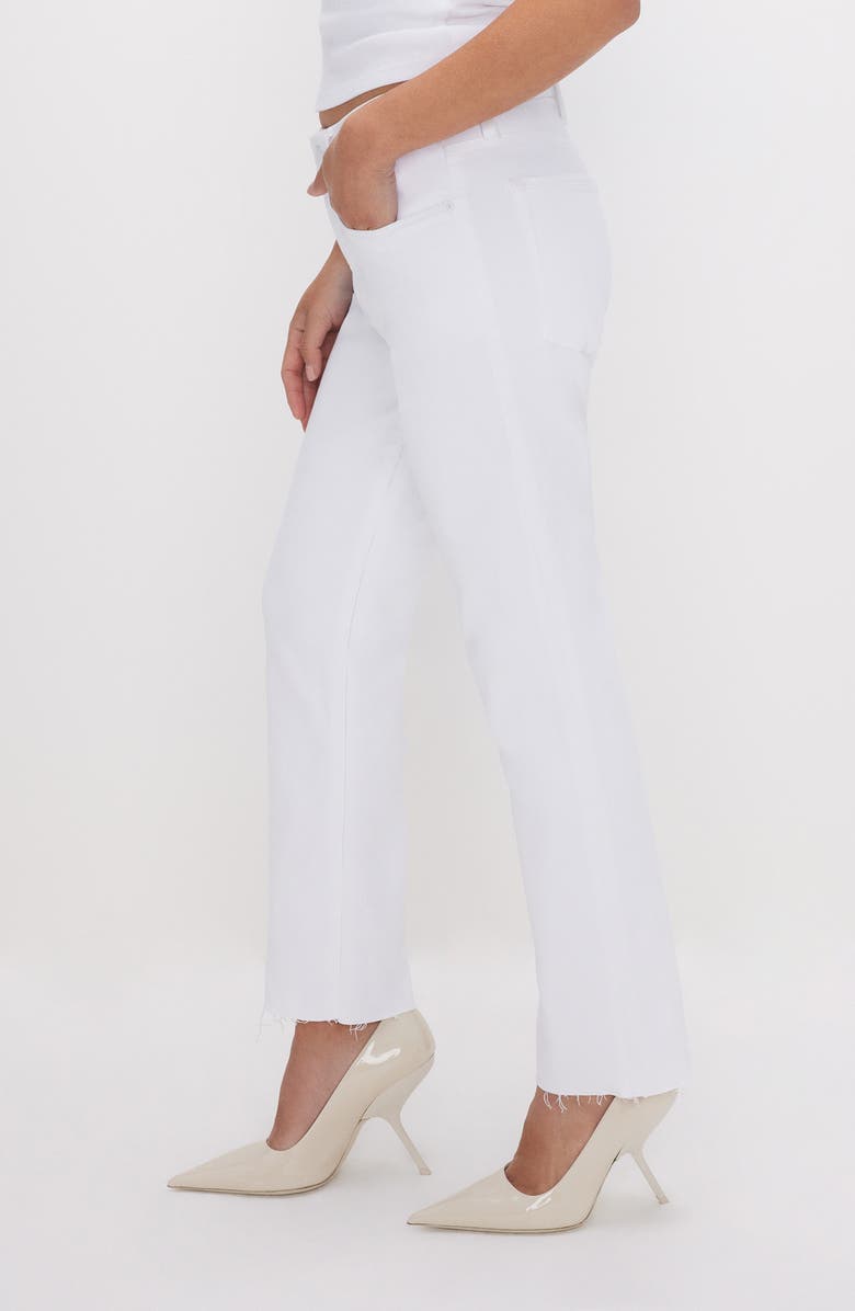 Good American Good Petite Raw Hem Straight Leg Jeans, Alternate, color, 