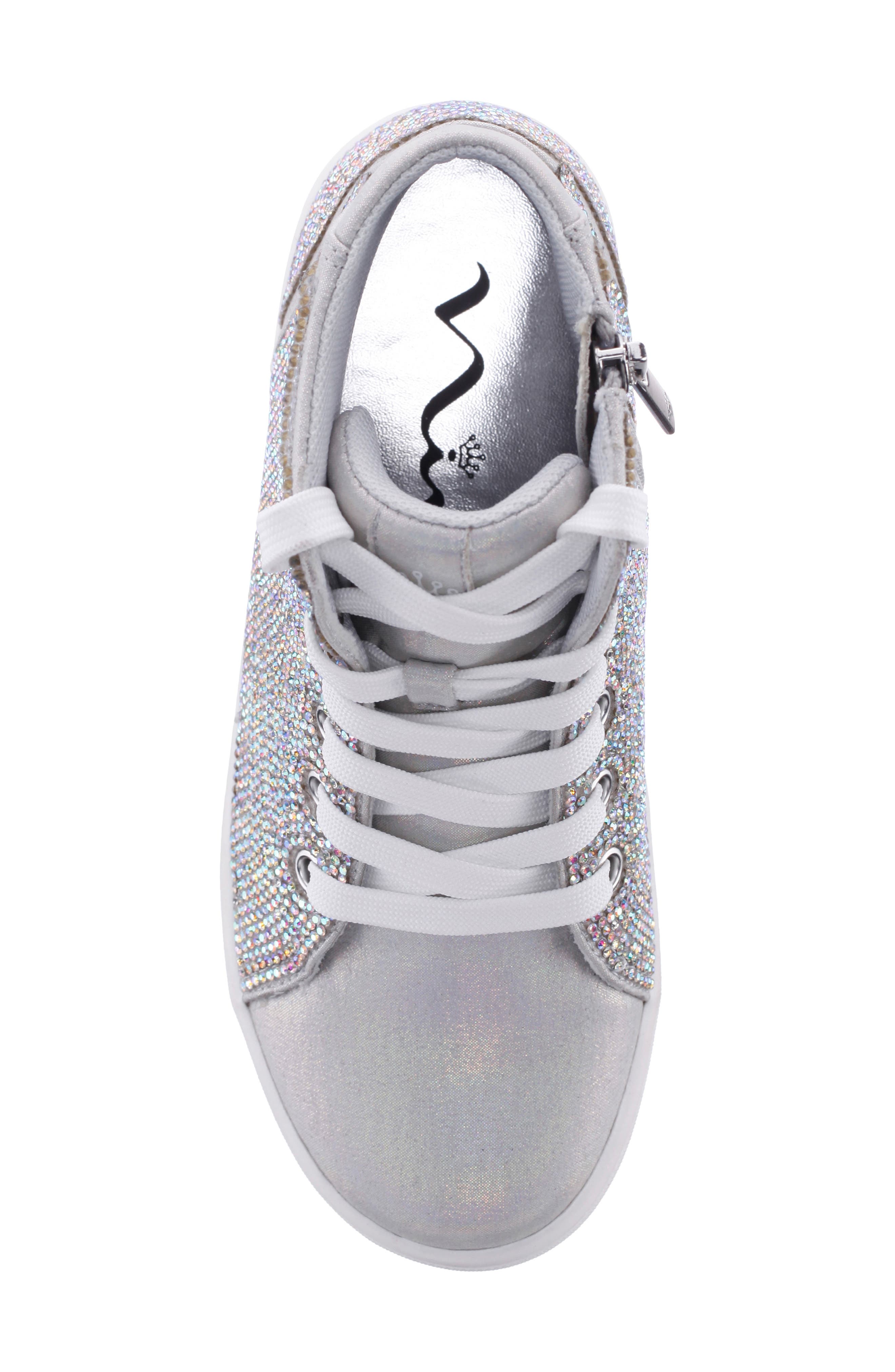 Kids' Kula High Top Sneaker, Alternate, color, SILVER SHIMMER STONES