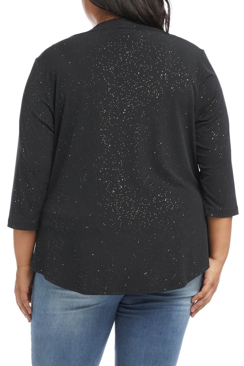 Sparkle Cowl Neck Top, Alternate, color, BLACK