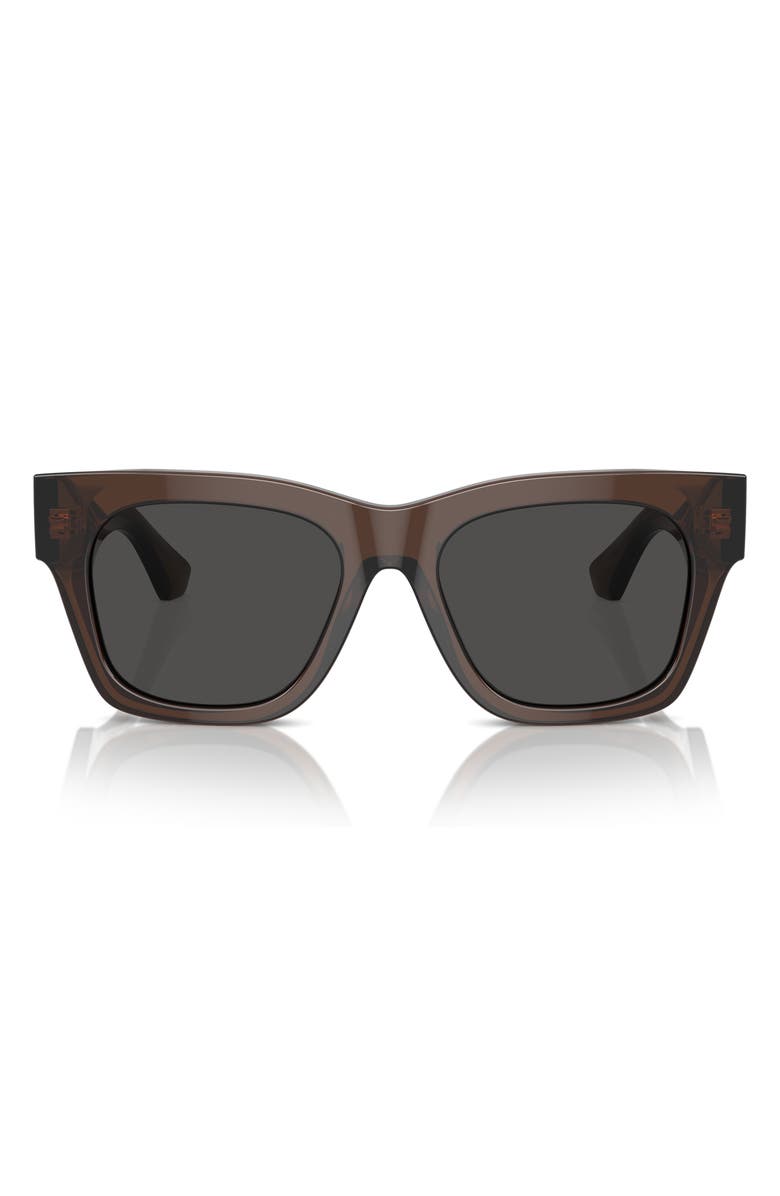 Burberry Elevated Check 52mm Square Sunglasses, Alternate, color, Brown