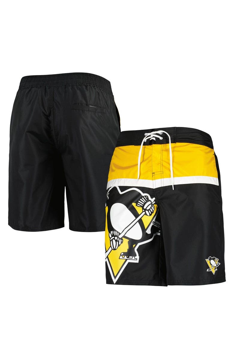 STARTER Men's Starter Black Pittsburgh Penguins Sea Wind Swim Trunks, Main, color, Black