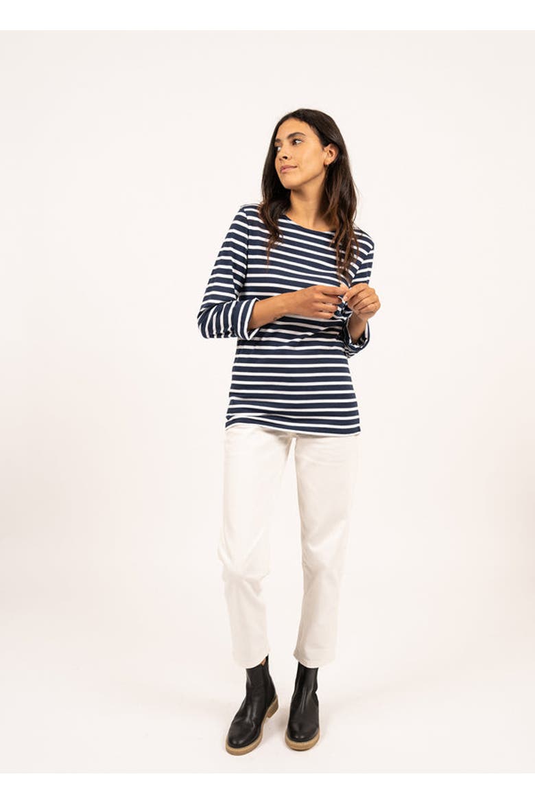MINQUIERS MODERN - Breton Striped Shirt, Alternate, color, navy/white