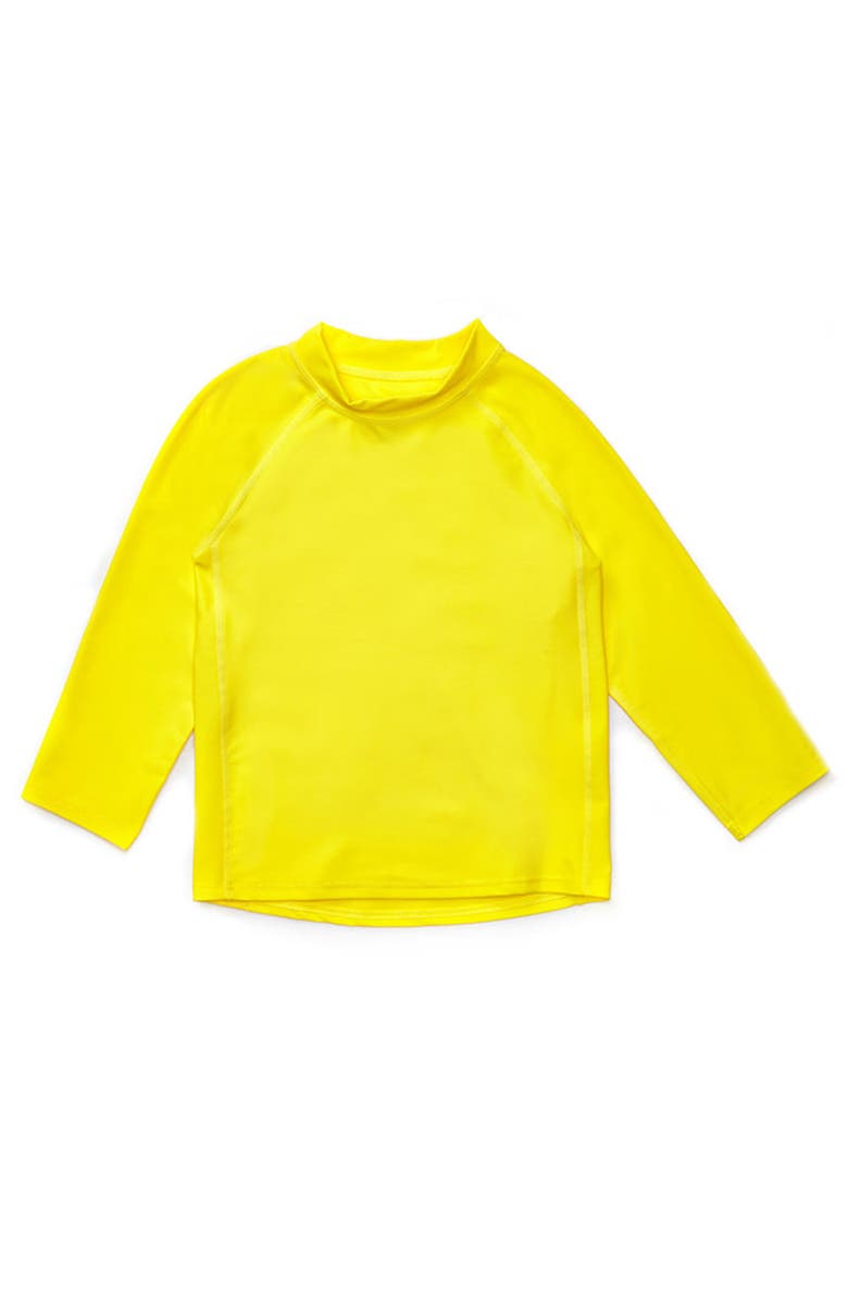 Leveret Kids Long Sleeve Rash Guard, UPF 50+ Swim Shirt, Main, color, Yellow