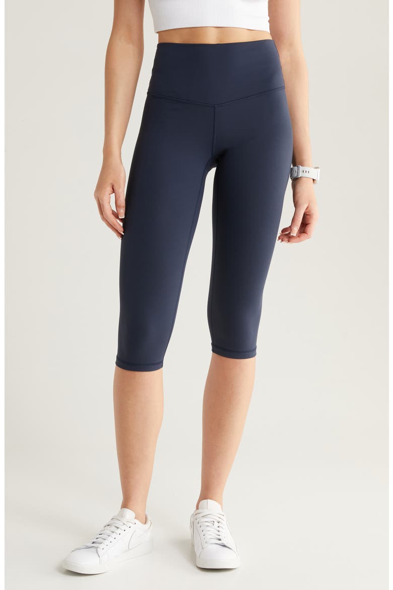 Studio Luxe High Waist Capri Leggings, Main, color, NAVY SAPPHIRE