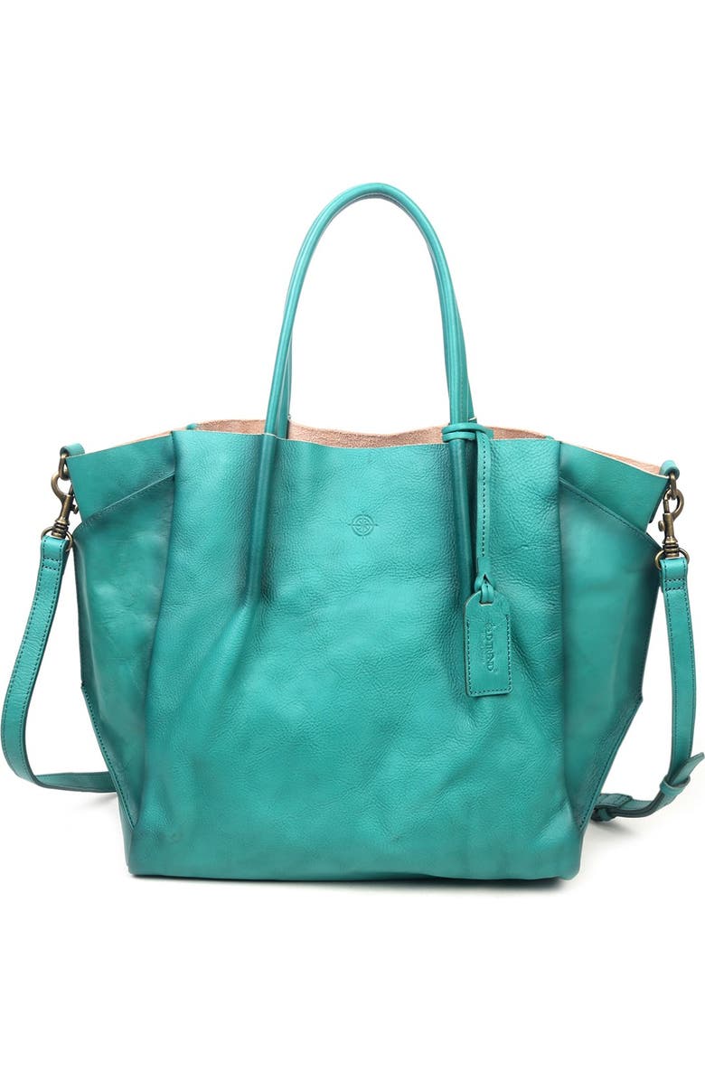 OLD TREND Sprout Land Leather Tote Bag, Alternate, color, Aqua Ombre