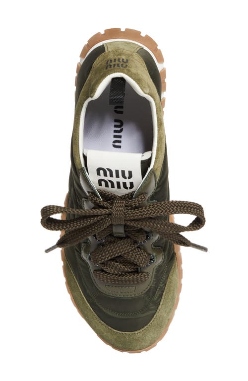 Miu Miu Nylon Sport Sneaker In Green
