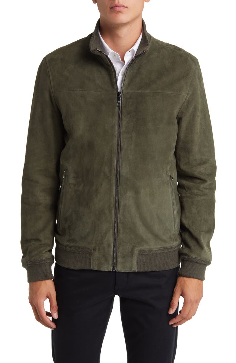 Ted Baker London Men's Peveril Suede Bomber Jacket, Alternate, color, 