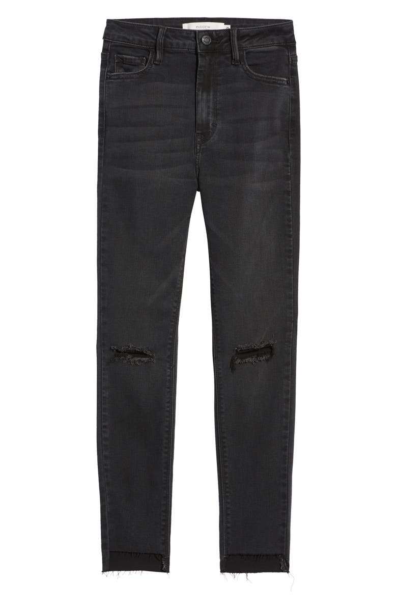 HIDDEN JEANS Ripped High Waist Ankle Skinny Jeans, Alternate, color,