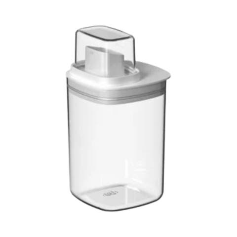 Versatile 34 oz Clear Airtight Laundry Detergent Dispenser with Measuring Cap