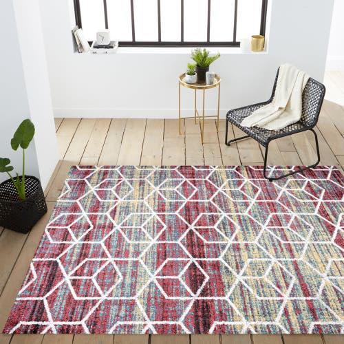 Jonathan Y Tumbling Blocks Modern Geometric Area Rug In Multi/white