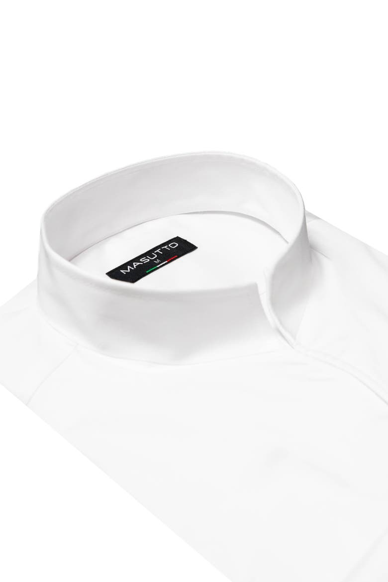 Tonali tulip stand up collar long sleeve shirt, Alternate, color, White