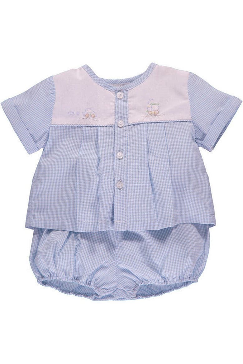 Boy Spring 2pc. Short Set Bubble Romper 9M - Baby, Main, color, Lt. Blue